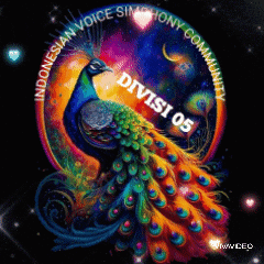 A Colorful Peacock With The Words Indonesian Voice Symphony Community On It GIF