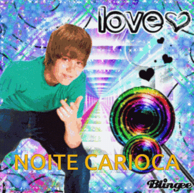 A Colorful Picture Of A Boy With The Words Love Noite Carioca On It GIF