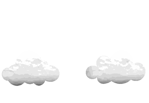 A Colorful Rainbow With White Clouds Behind It On A White Background Sticker