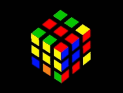 A Colorful Rubik 'S Cube With A Black Background GIF