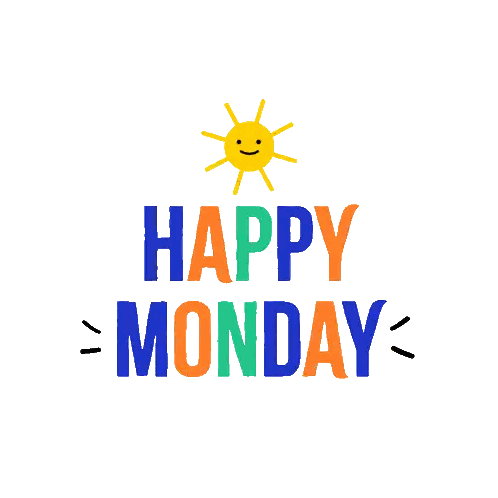 A Colorful Sign That Says Happy Monday Sticker