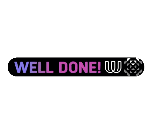 A Colorful Sign That Says Well Done With Stars In The Background Sticker