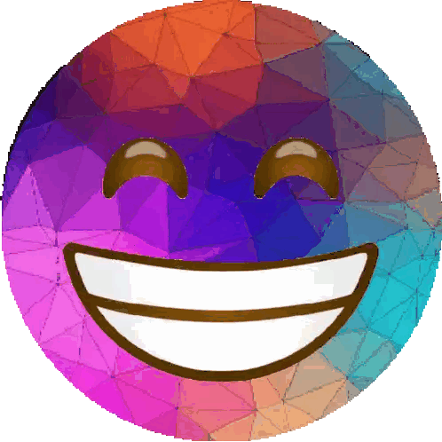 A Colorful Smiley Face With Brown Eyes And A White Mouth Sticker