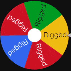 A Colorful Spinning Wheel With The Word Rigged In The Center GIF