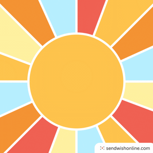 A Colorful Sun With The Letter H On It GIF