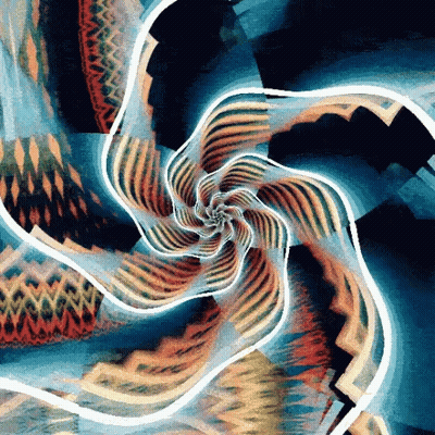 A Colorful Swirl With A White Line Going Through The Middle GIF