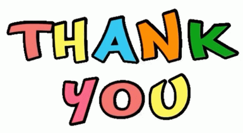 A Colorful Thank You Sign With A White Background GIF