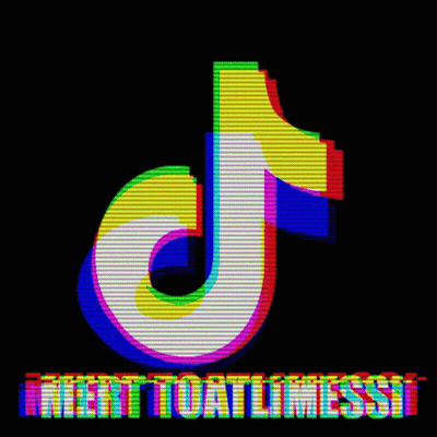 A Colorful Tiktok Logo On A Black Background With The Words Meet Toat Limessi Below It GIF