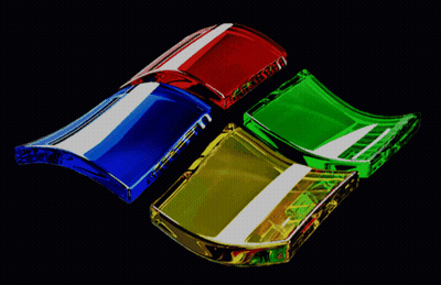 A Colorful Windows Logo Is Displayed On A Dark Background GIF