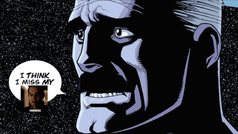 A Comic Book Character With A Speech Bubble That Says " I Think I Miss My " GIF