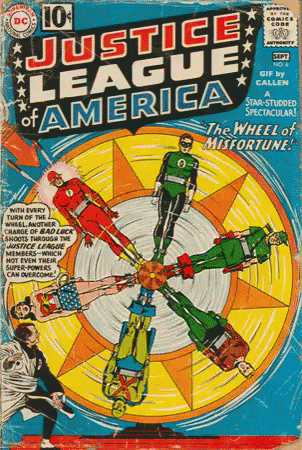 A Comic Book Cover For Justice League America GIF