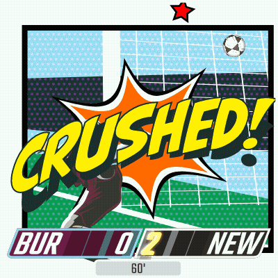 A Comic Book Illustration Of A Soccer Game That Says Crushed GIF