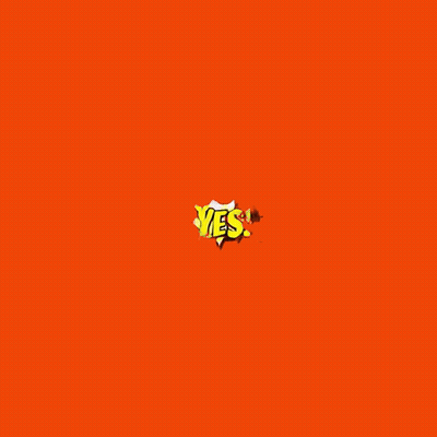 A Comic Speech Bubble That Says Yes On A Red Background GIF