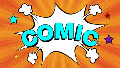 A Comic Speech Bubble With The Word Comic Written On It GIF