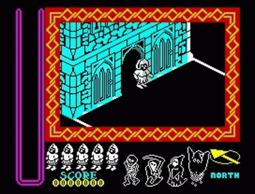 A Computer Game With A Score Of 000000 On The Bottom Right GIF