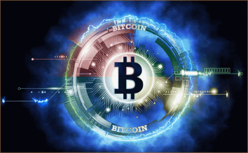 A Computer Generated Image Of A Bitcoin Circle GIF