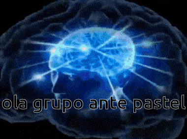 A Computer Generated Image Of A Brain With The Words Ola Grupo Ante Pastel GIF