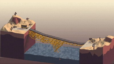 A Computer Generated Image Of A Bridge Over Water GIF