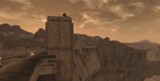 A Computer Generated Image Of A Castle In The Desert GIF