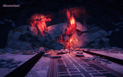 A Computer Generated Image Of A Cave With The Words Illusive Soul On The Bottom GIF