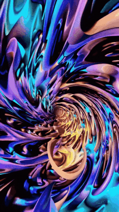 A Computer Generated Image Of A Colorful Swirl That Looks Like A Flower GIF