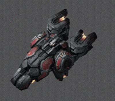 A Computer Generated Image Of A Futuristic Ship With The Number 222 On The Side GIF