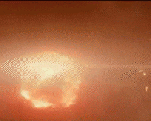 A Computer Generated Image Of A Huge Explosion GIF