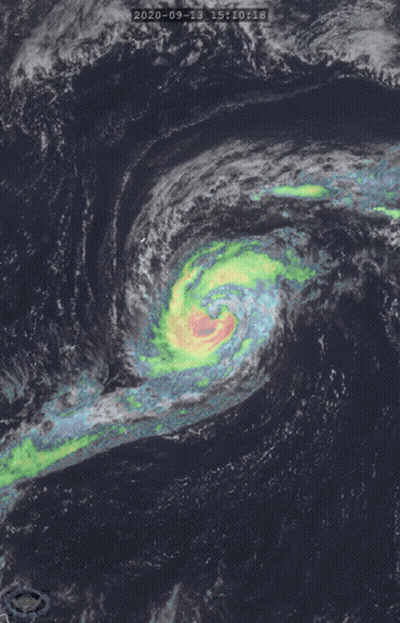 A Computer Generated Image Of A Hurricane With The Date Of 2020-09-13 GIF