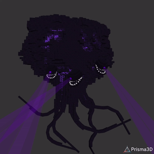 A Computer Generated Image Of A Jellyfish With Purple Rays Coming Out Of It GIF