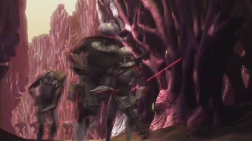 A Computer Generated Image Of A Landscape With Purple And Pink Plants GIF