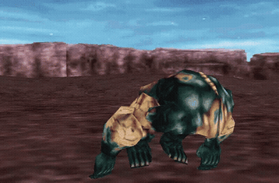 A Computer Generated Image Of A Monster Crawling In The Dirt GIF