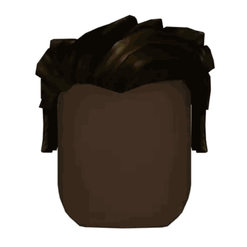 A Computer Generated Image Of A Person 'S Head With A Brown Haircut Sticker