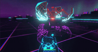 A Computer Generated Image Of A Purple And Blue Grid GIF