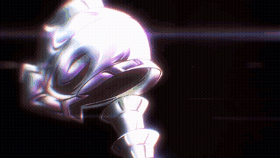 A Computer Generated Image Of A Purple And White Object In The Dark GIF