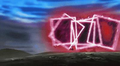 A Computer Generated Image Of A Red And Purple Lightning Strike GIF
