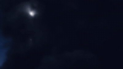 A Computer Generated Image Of A Robot With A Purple Light Coming Out Of It GIF