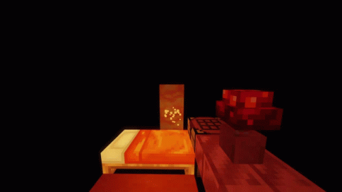 A Computer Generated Image Of A Room With A Bed And A Clock GIF