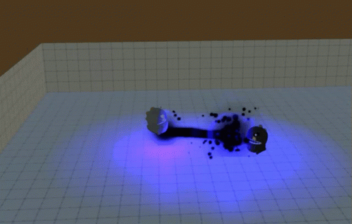 A Computer Generated Image Of A Room With A Blue Light Coming From The Ceiling GIF