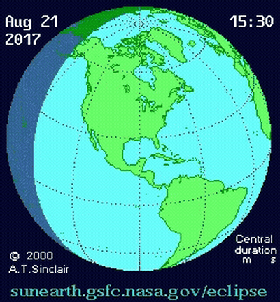 A Computer Generated Image Of A Solar Eclipse On August 21St 2017 GIF