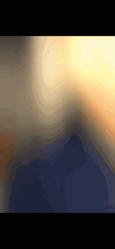 A Computer Generated Image Of A Sunset With Mountains In The Distance GIF
