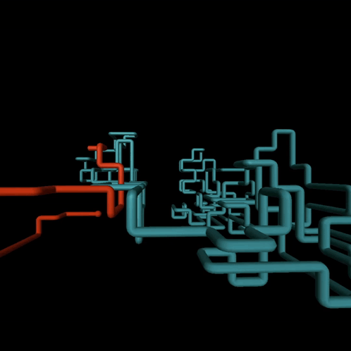 A Computer Generated Image Of Red And Blue Pipes GIF