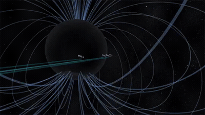 A Computer Generated Image Of The Earth With A Blue Line Going Through The Middle Of The Earth GIF