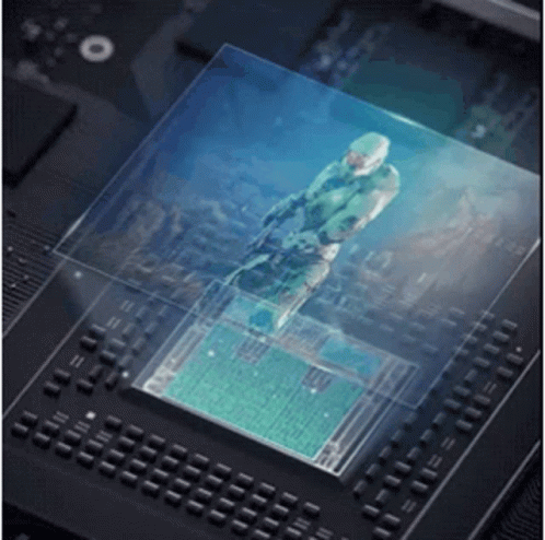 A Computer Keyboard With A Picture Of A Man On The Screen GIF