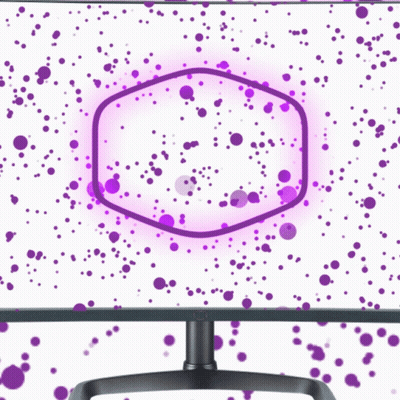 A Computer Monitor With Purple Spots On It GIF