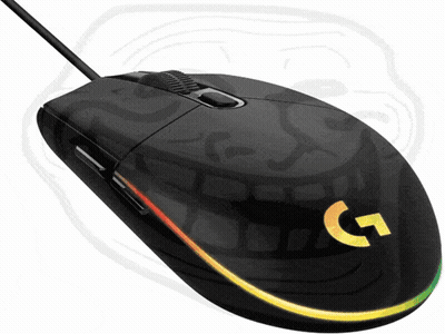 A Computer Mouse With A Glowing G On It GIF