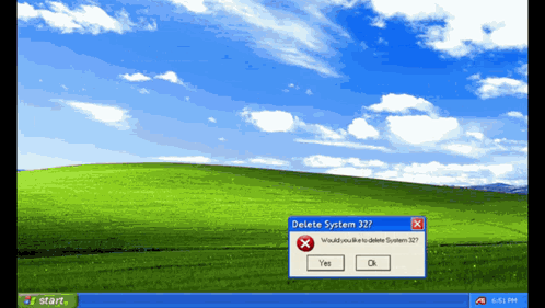 A Computer Screen Displays A Delete System 327 Message GIF