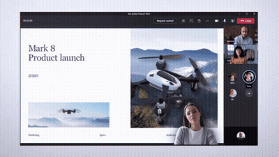 A Computer Screen Displays A Presentation About Mark 8 Product Launch GIF