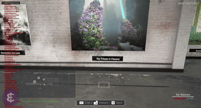 A Computer Screen Displays A Tribute In Flowers Painting GIF