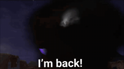 A Computer Screen Says I 'M Back With A Fire Explosion Behind It GIF