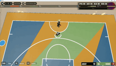 A Computer Screen Shows A Basketball Game Being Played With A Scoreboard Showing Pts 00 As The Score GIF